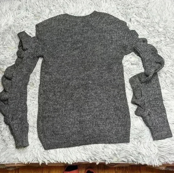 LEITH 164923 Women's Crew Neck Twist Sleeve Sweater Dark Gray Sz. XS - Picture 8 of 8